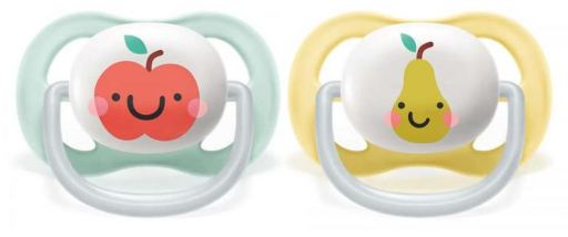 Ultra Air Fruits Pacifiers for Baby from 0 to 6 Months 2 units